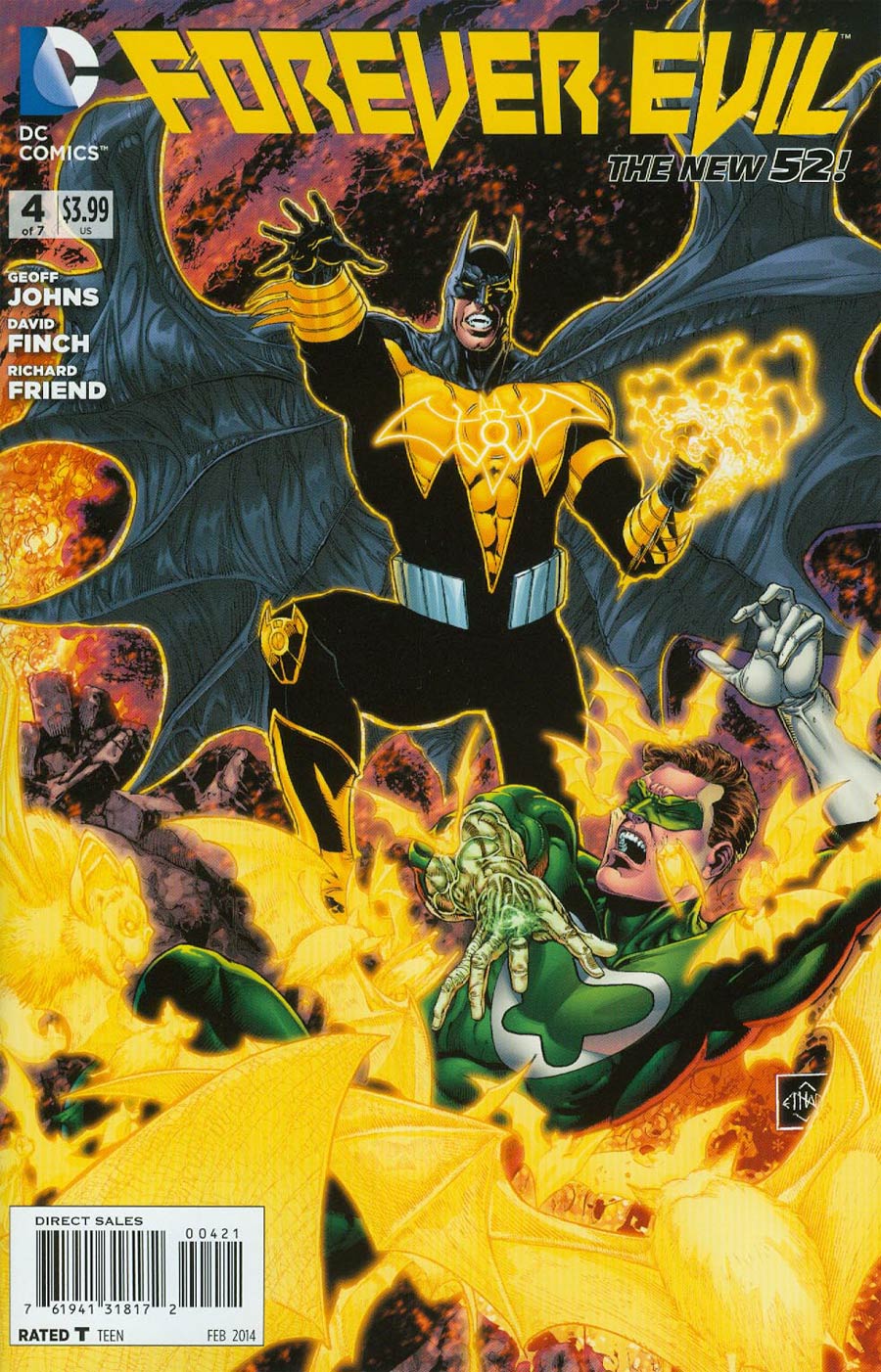 Forever Evil #4 Cover D Incentive Yellow Lantern Batman vs Green Lantern Variant Cover