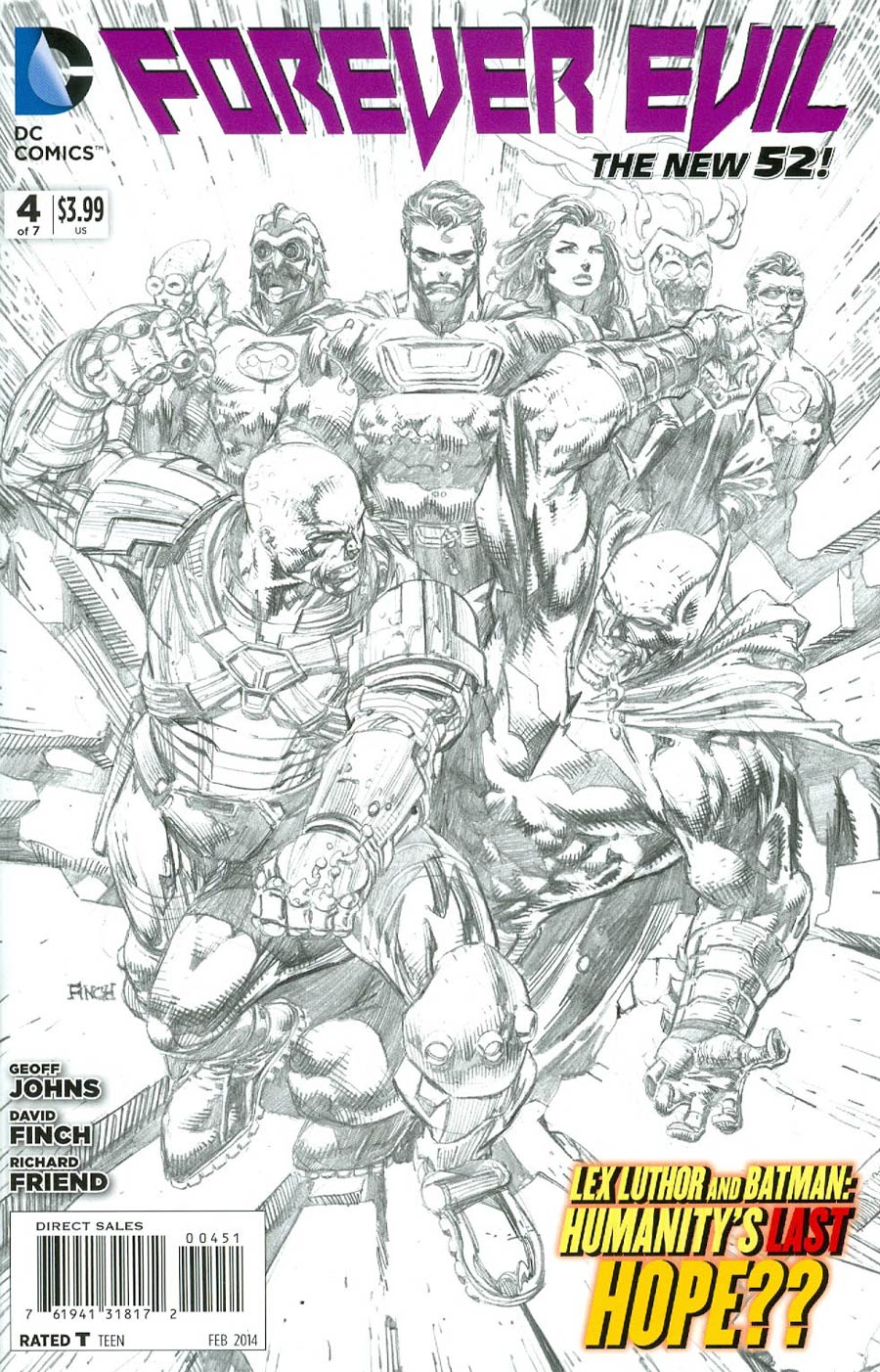 Forever Evil #4 Cover G Incentive David Finch Sketch Cover