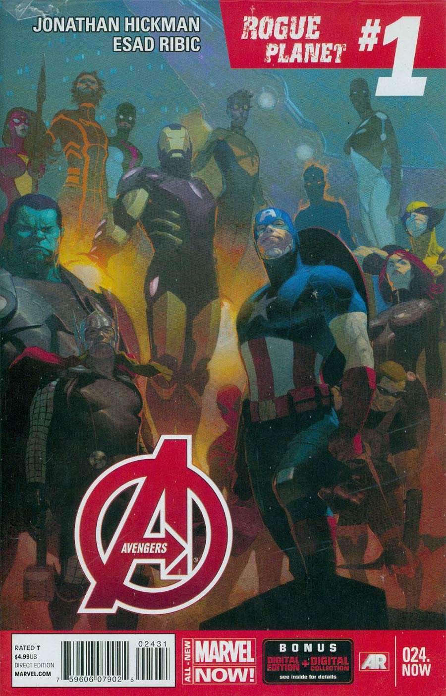 Avengers Vol 5 #24.NOW Cover F Regular Esad Ribic Cover With Polybagged Daniel Acuna Mega Fold-Out Poster