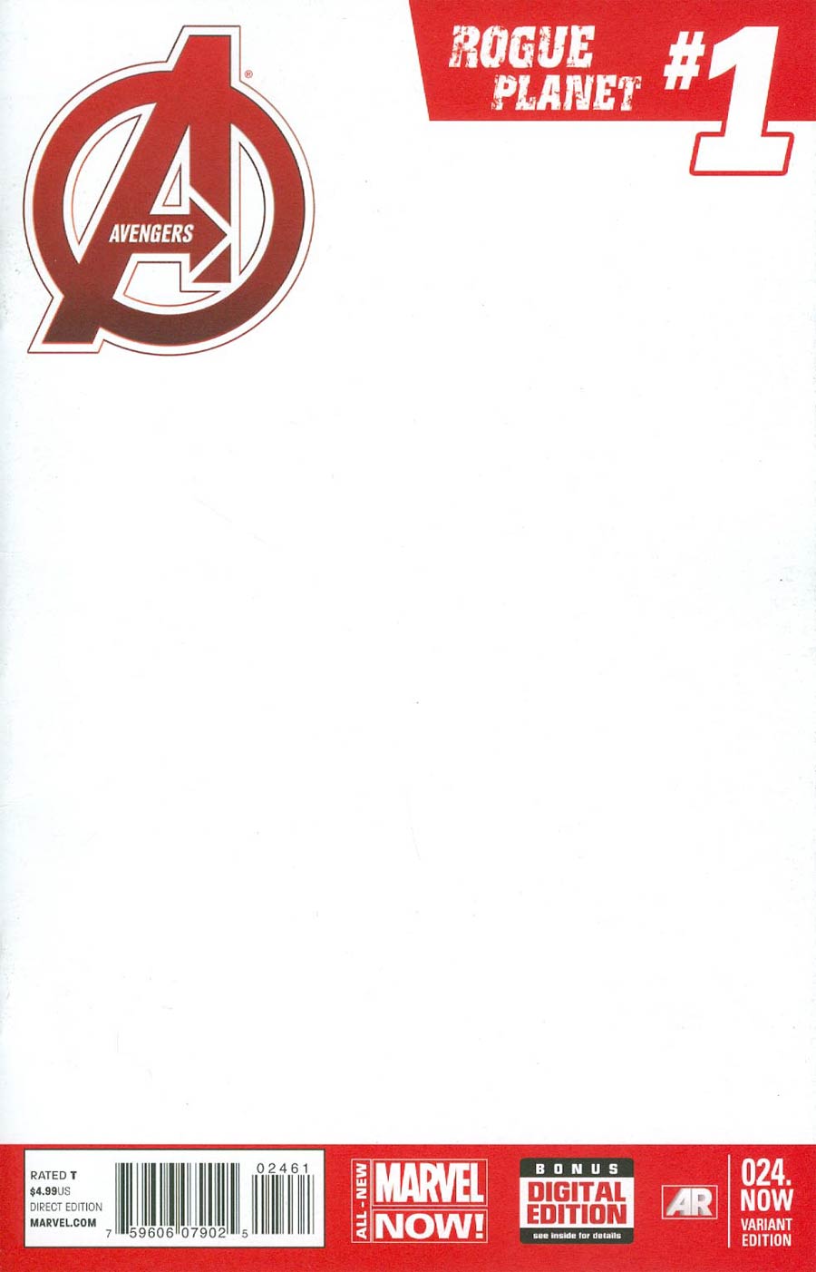 Avengers Vol 5 #24.NOW Cover J Variant Blank Cover