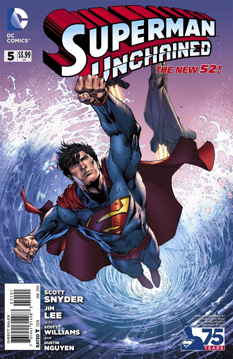 Superman Unchained #5 Cover B Variant 75th Anniversary DC New 52 Cover By Ardian Syaf