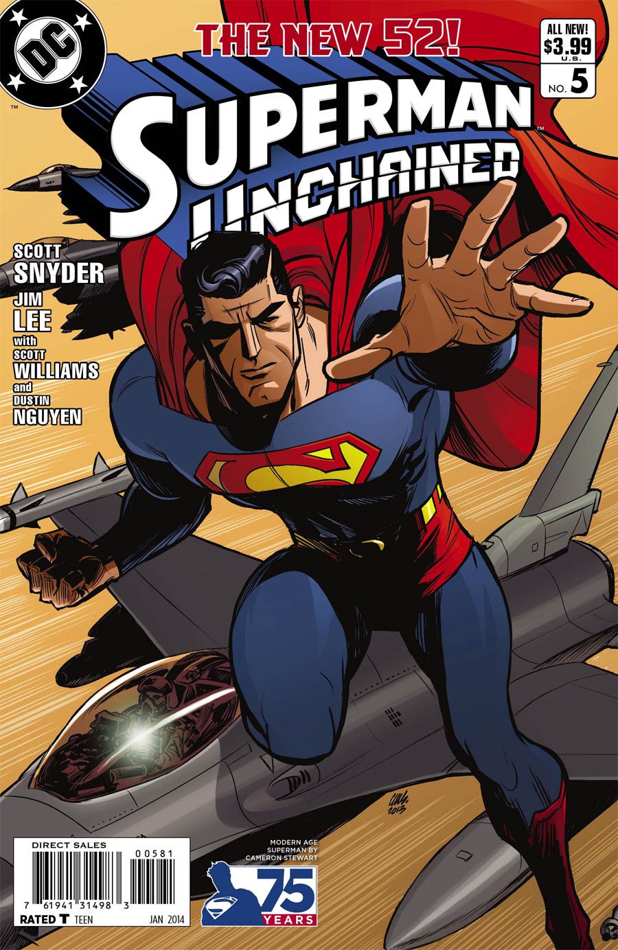 Superman Unchained #5 Cover I Incentive 75th Anniversary Modern Age Variant Cover By Cameron Stewart