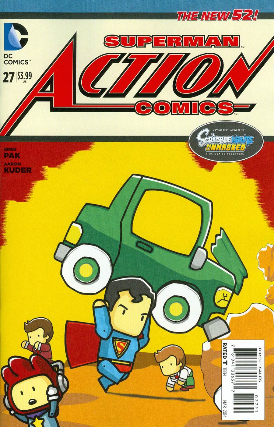 Action Comics Vol 2 #27 Cover B Incentive Scribblenauts Unmasked Variant Cover