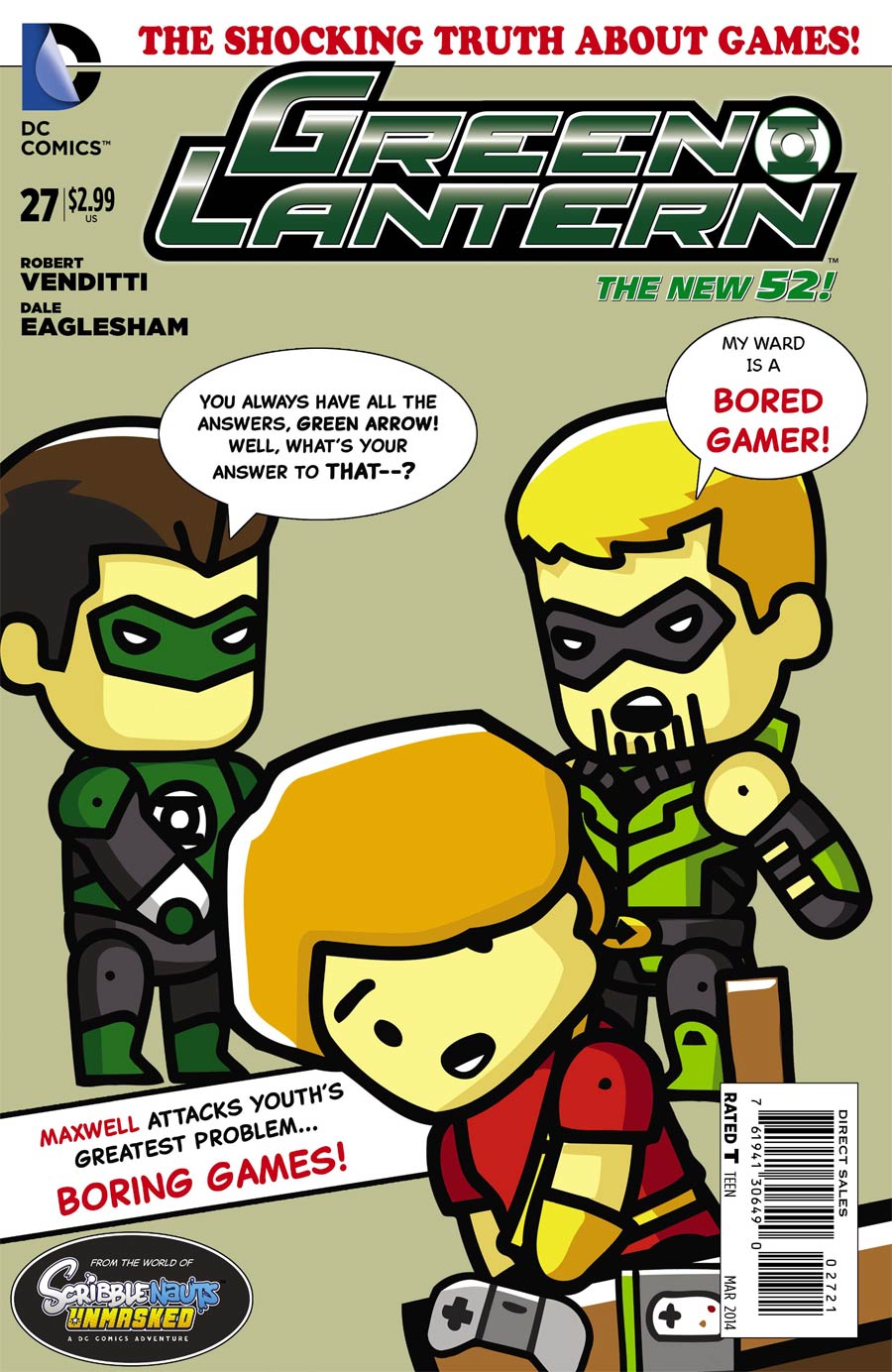 Green Lantern Vol 5 #27 Cover D Incentive Scribblenauts Unmasked Variant Cover