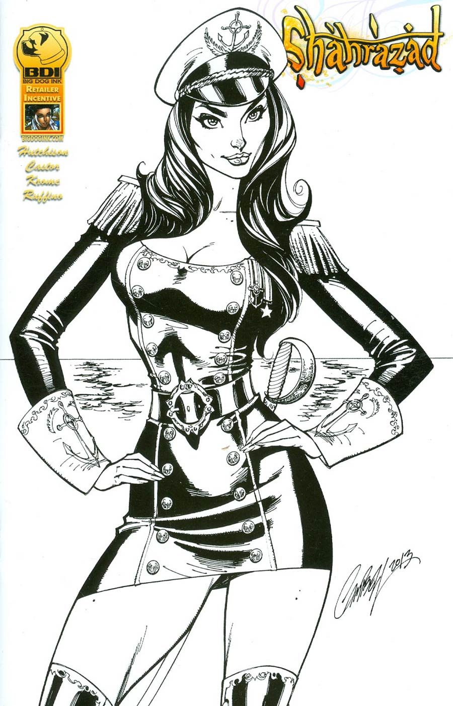 Shahrazad #2 Cover C Incentive J Scott Campbell Black & White Cover