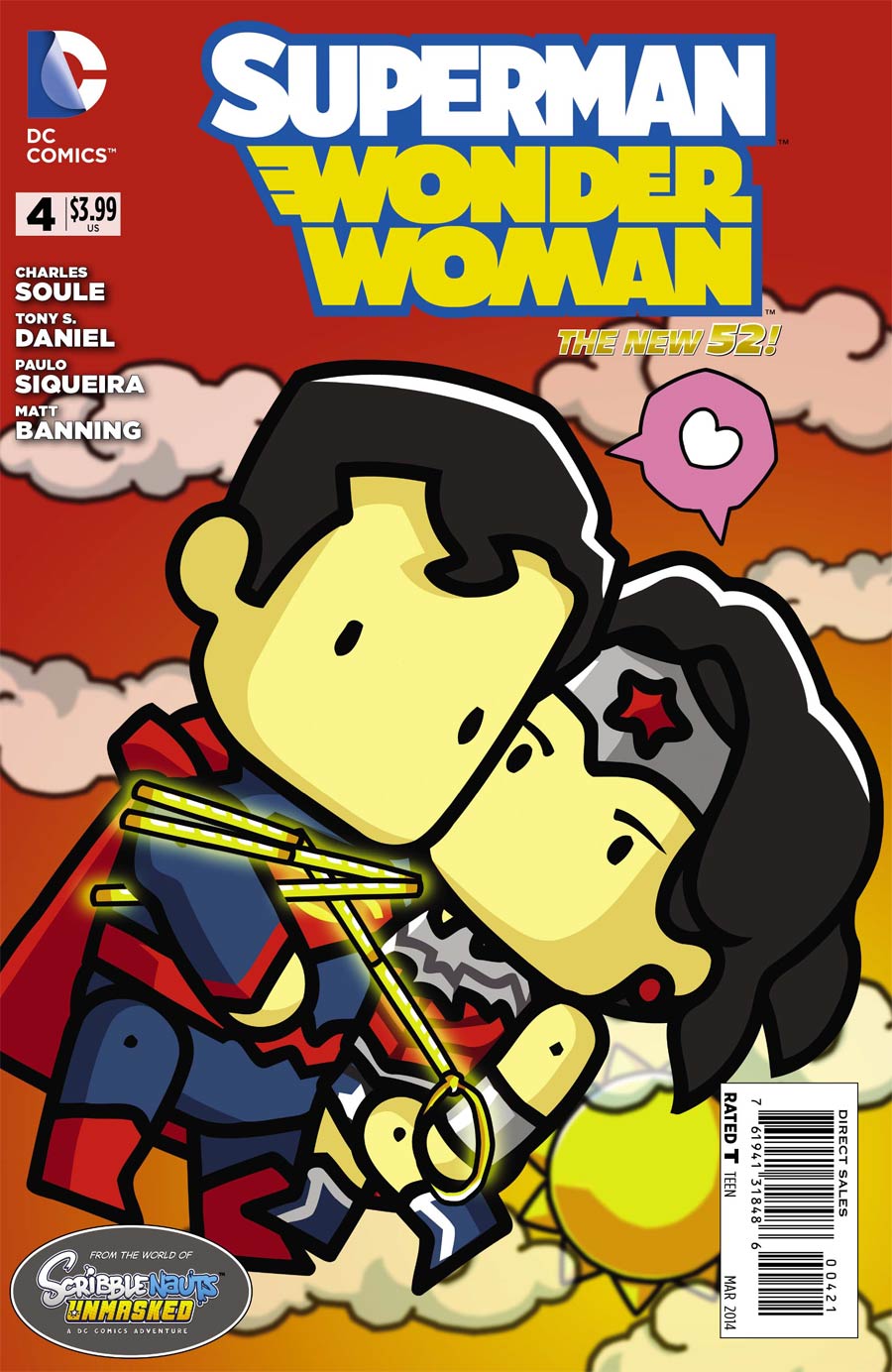 Superman Wonder Woman #4 Cover D Incentive Scribblenauts Unmasked Variant Cover