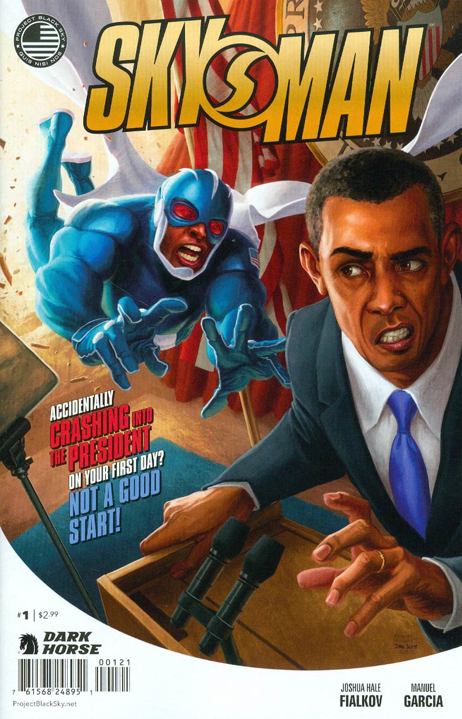 Skyman #1 Cover B Incentive Freddie Williams II Obama Variant Cover