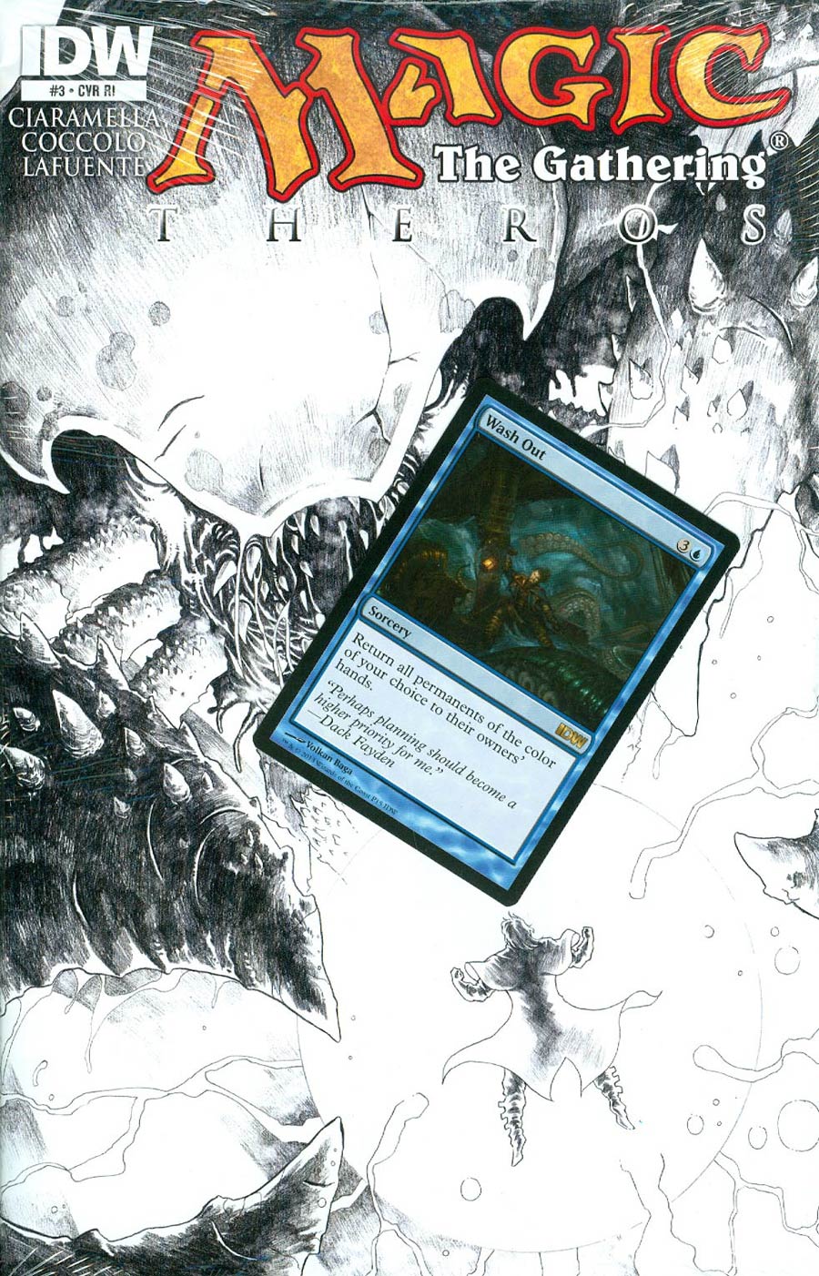 Magic The Gathering Theros #3 Cover B Incentive Martin Coccolo Black & White Variant Cover