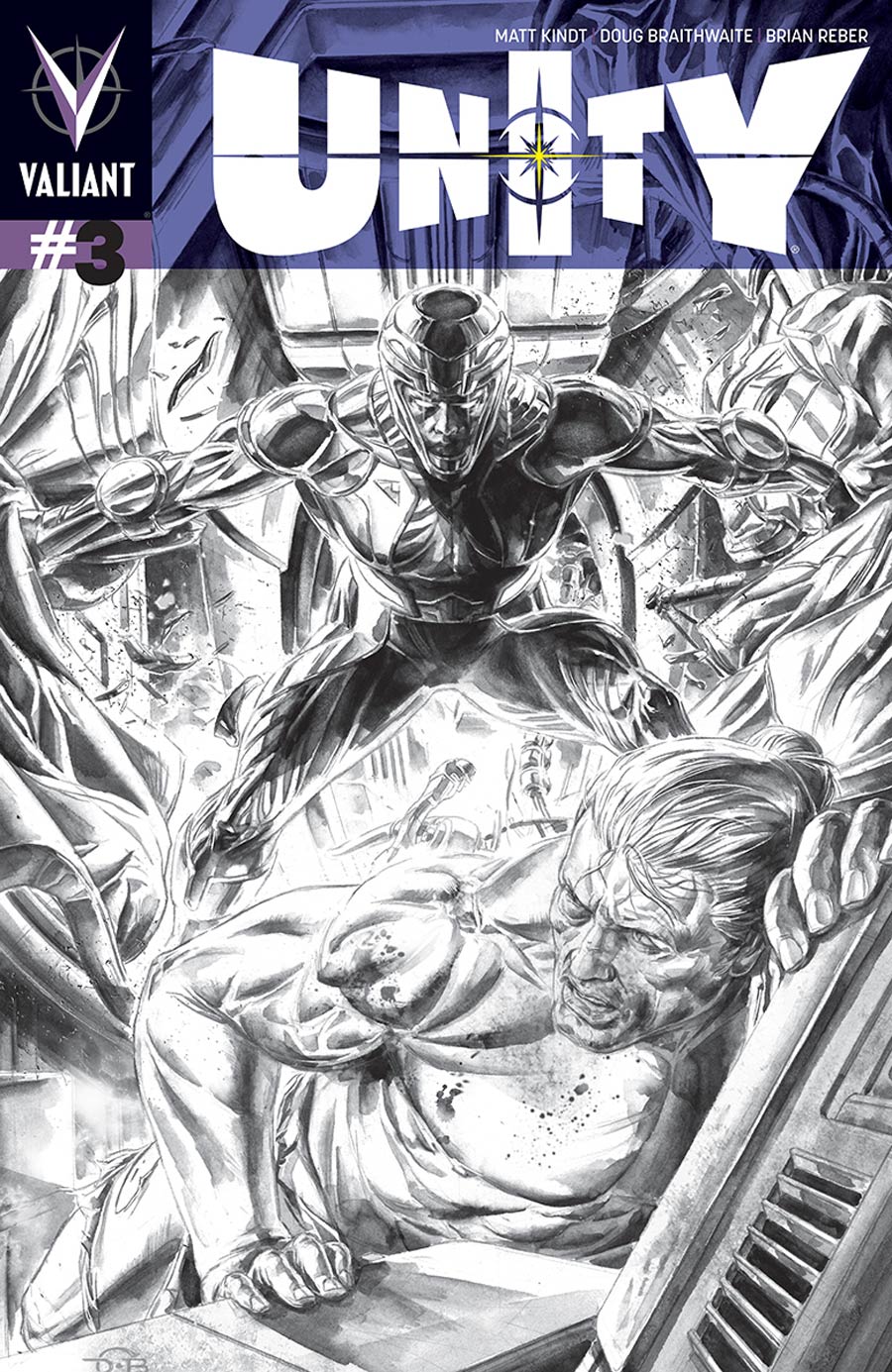 Unity Vol 2 #3 Cover D Incentive Doug Braithwaite Black & White Sketch Cover