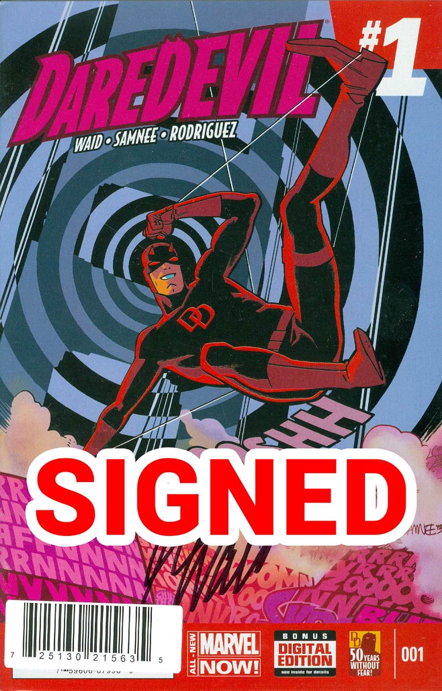 Daredevil Vol 4 #1 Cover G Signed By Mark Waid