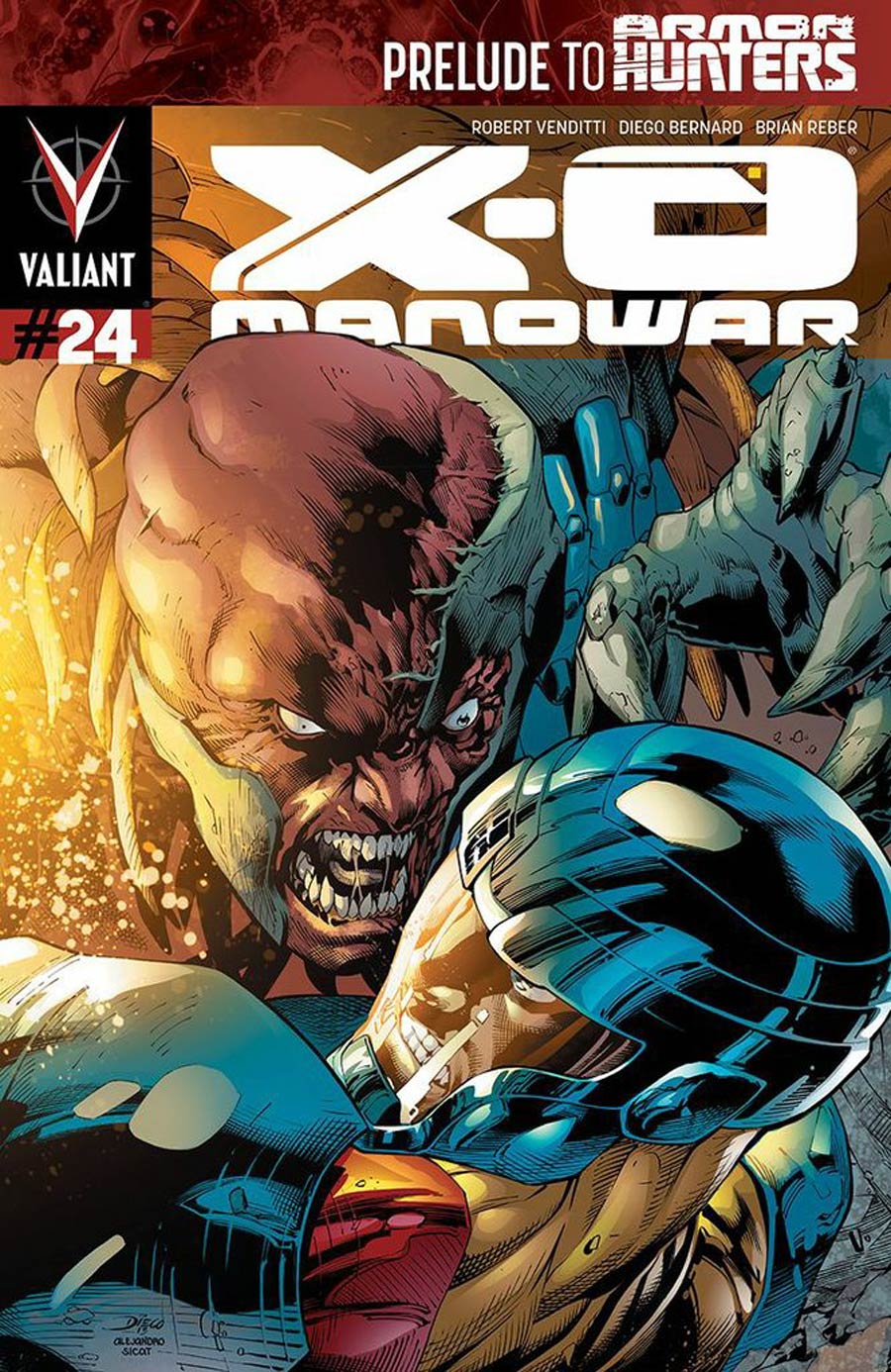 X-O Manowar Vol 3 #24 Cover A 1st Ptg Regular Diego Bernard Cover (Armor Hunters Prelude)