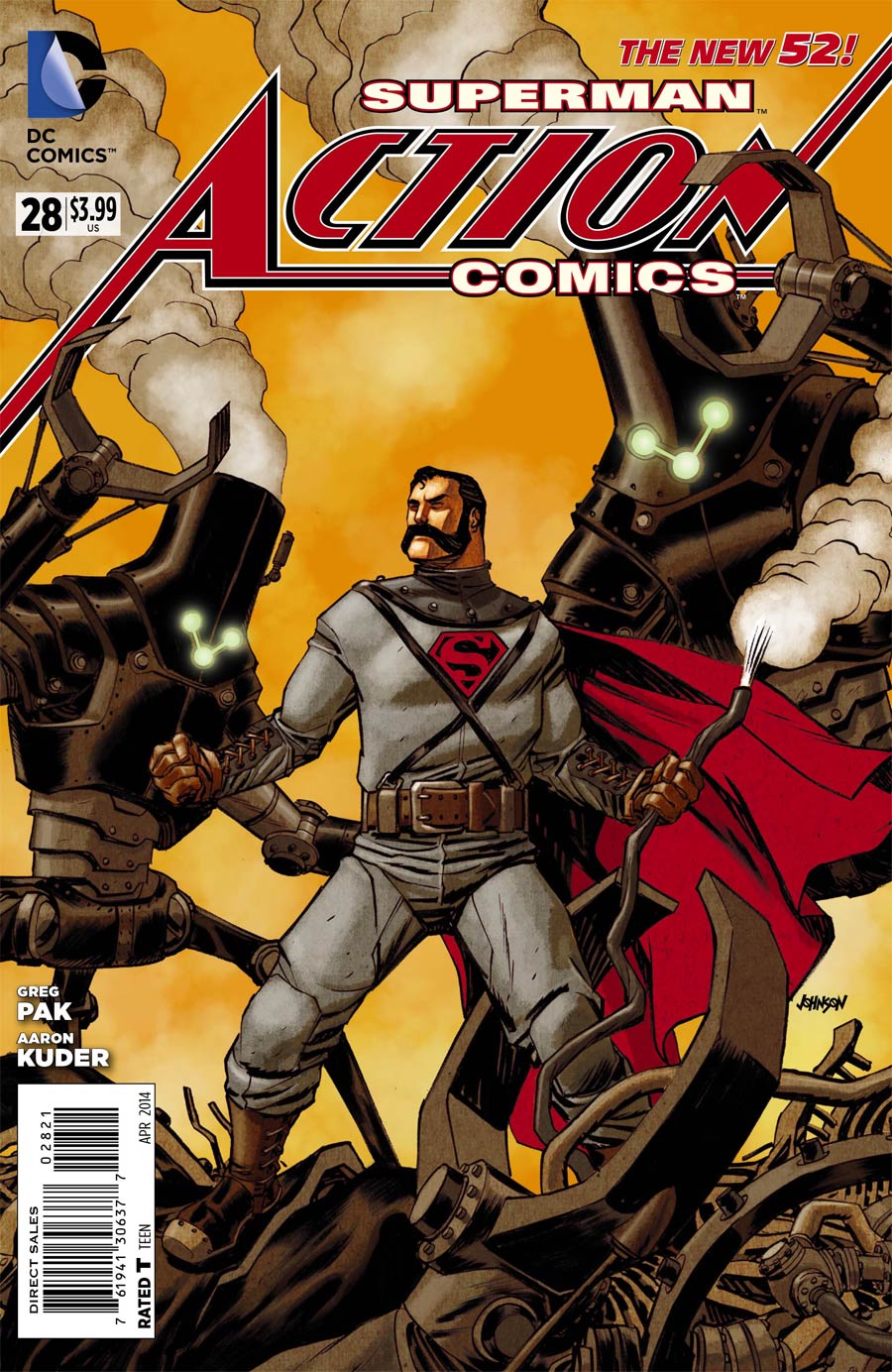 Action Comics Vol 2 #28 Cover B Incentive Dave Johnson Steampunk Variant Cover