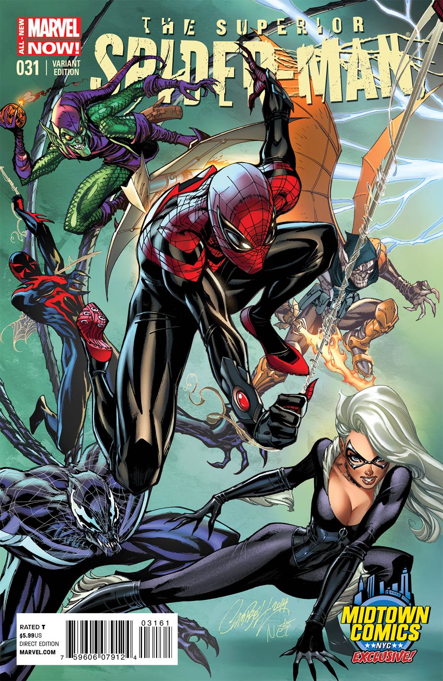 Superior Spider-Man #31 Cover B Midtown Exclusive J Scott Campbell Connecting Color Variant Cover (1 of 3)