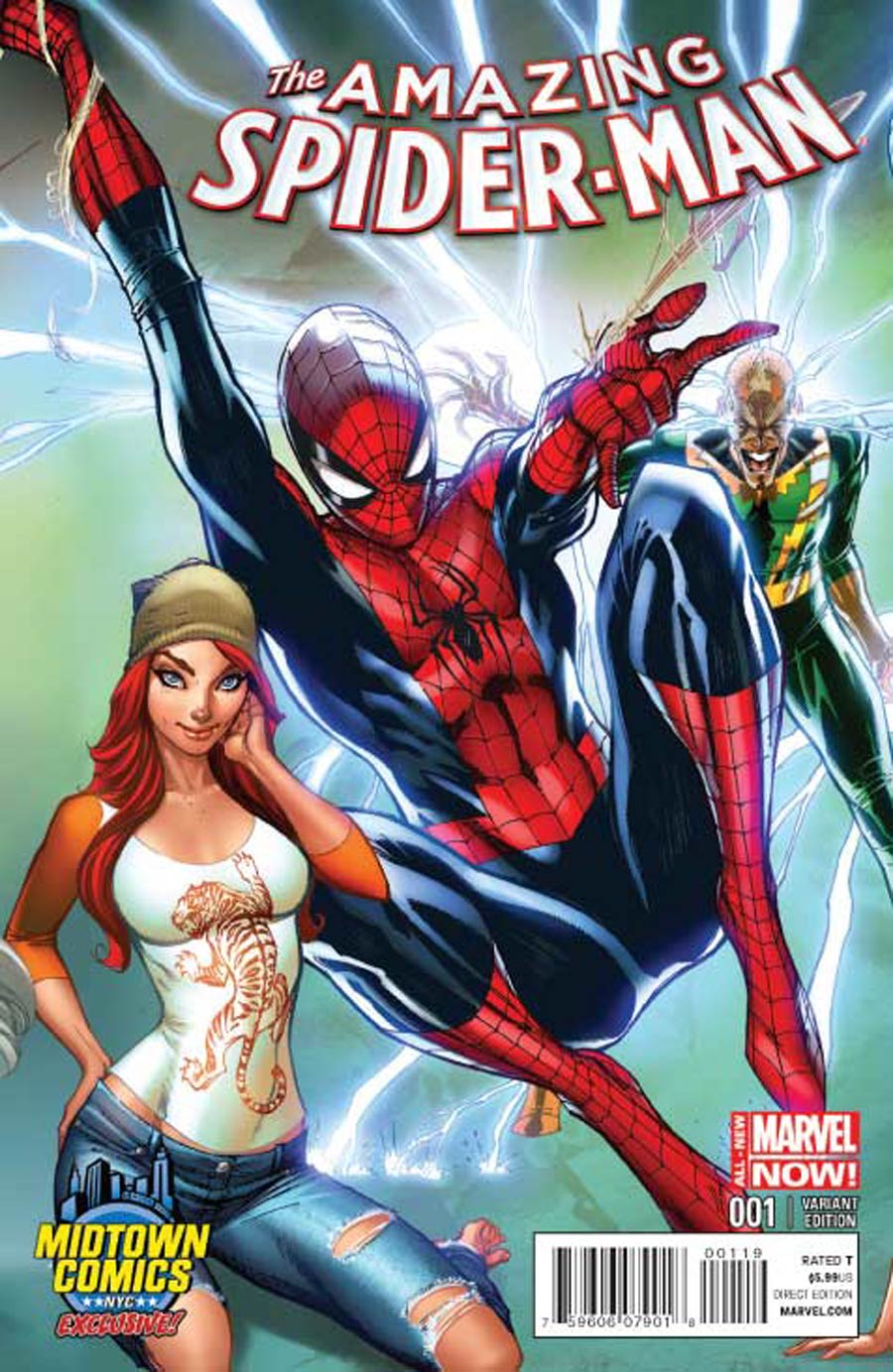 Amazing Spider-Man Vol 3 #1 Cover B Midtown Exclusive J Scott Campbell Connecting Color Variant Cover (2 of 3)