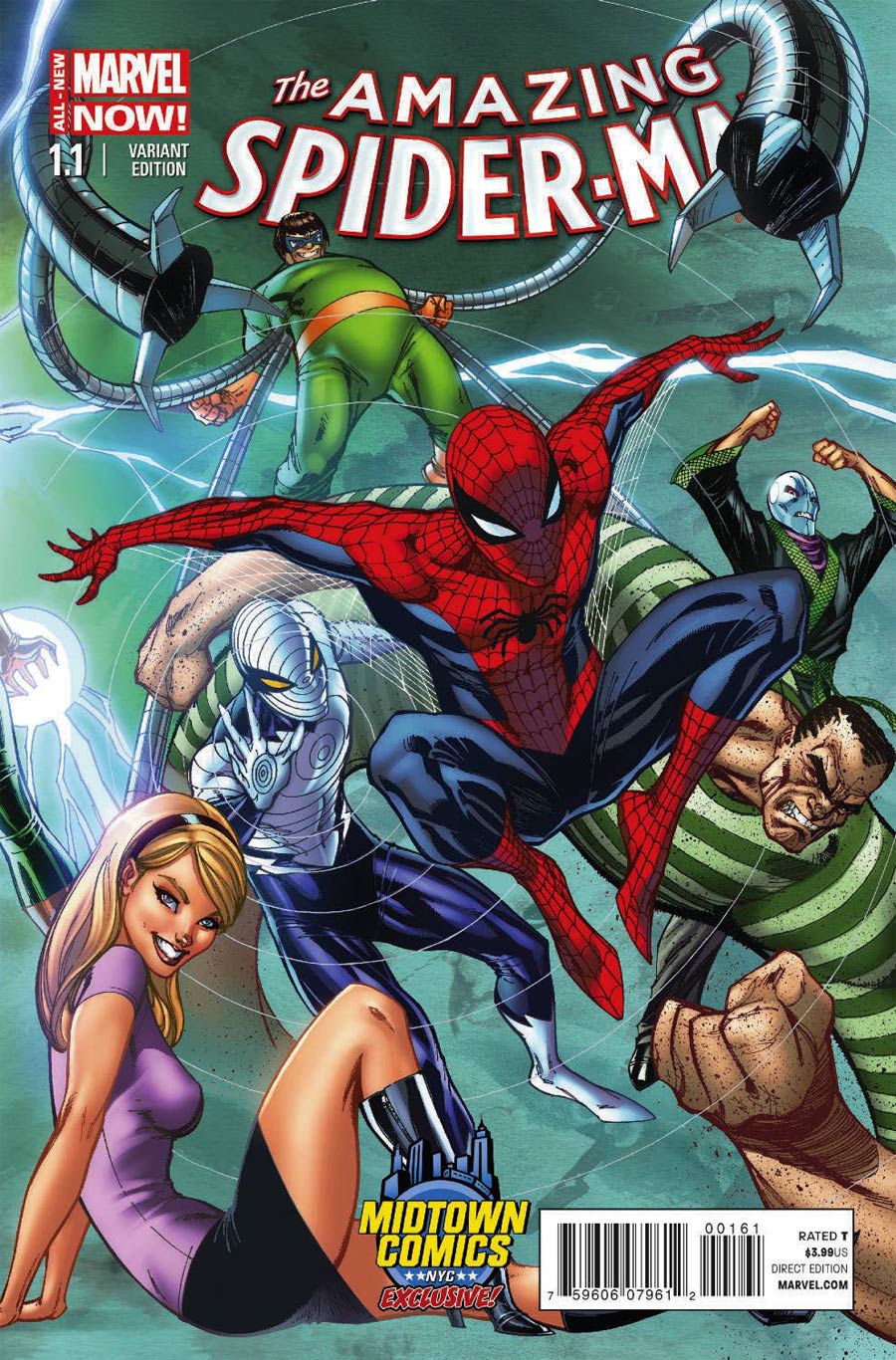 Amazing Spider-Man Vol 3 #1.1 Cover B Midtown Exclusive J Scott Campbell Connecting Color Variant Cover (3 of 3)
