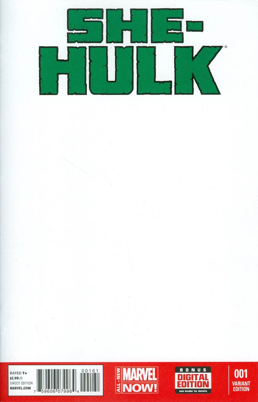 She-Hulk Vol 3 #1 Cover B Variant Blank Cover