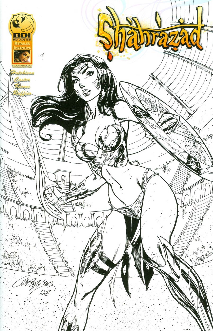 Shahrazad #3 Cover C Incentive J Scott Campbell Black & White Cover