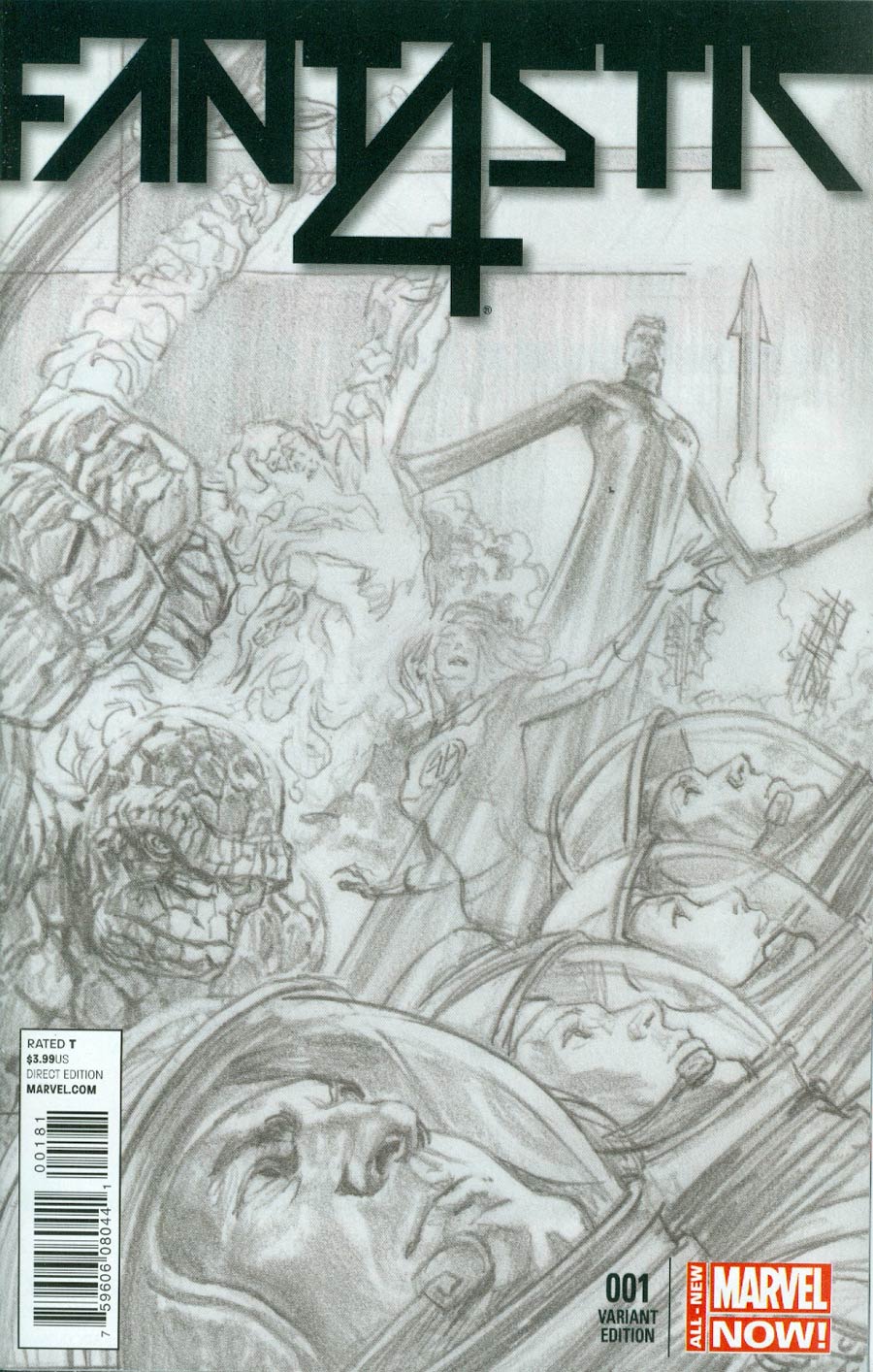 Fantastic Four Vol 5 #1 Cover G Incentive Marvel 75th Anniversary Alex Ross Sketch Variant Cover