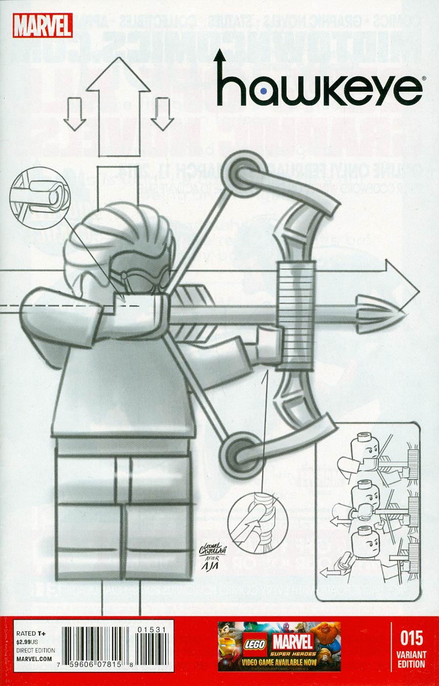 Hawkeye Vol 4 #15 Cover C Incentive Leonell Castellani Lego Sketch Variant Cover