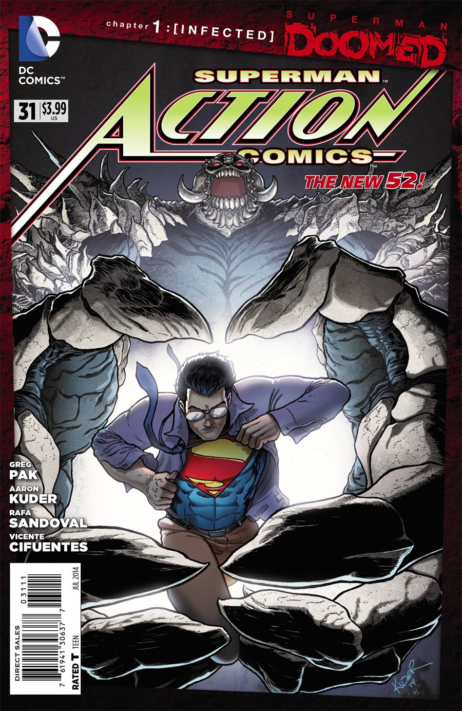 Action Comics Vol 2 #31 Cover A 1st Ptg Regular Aaron Kuder Cover (Superman Doomed Tie-In)