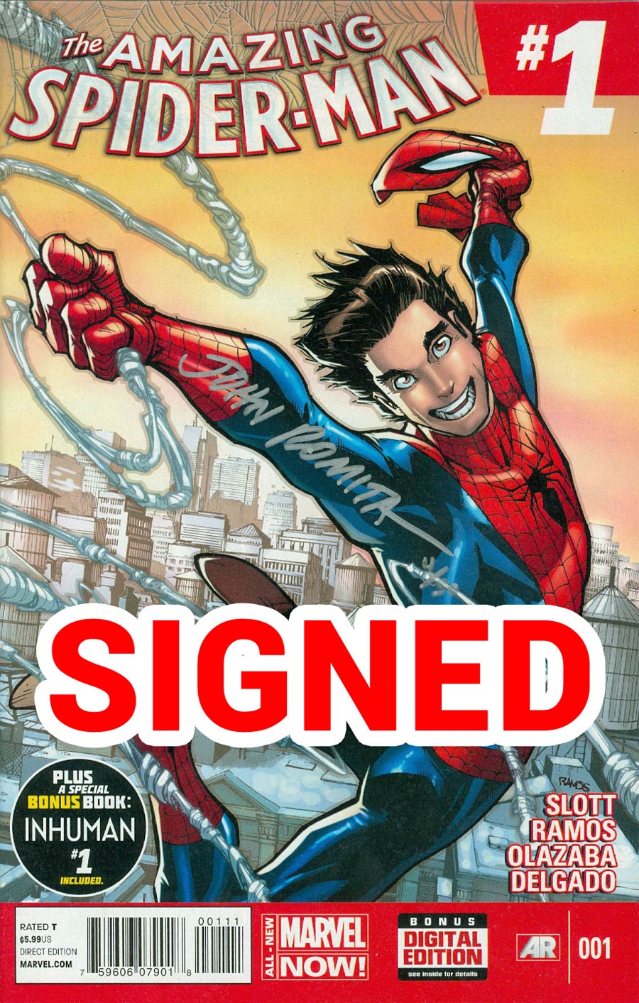 Amazing Spider-Man Vol 3 #1 Cover S DF Silver Signature Series Signed By John Romita Sr