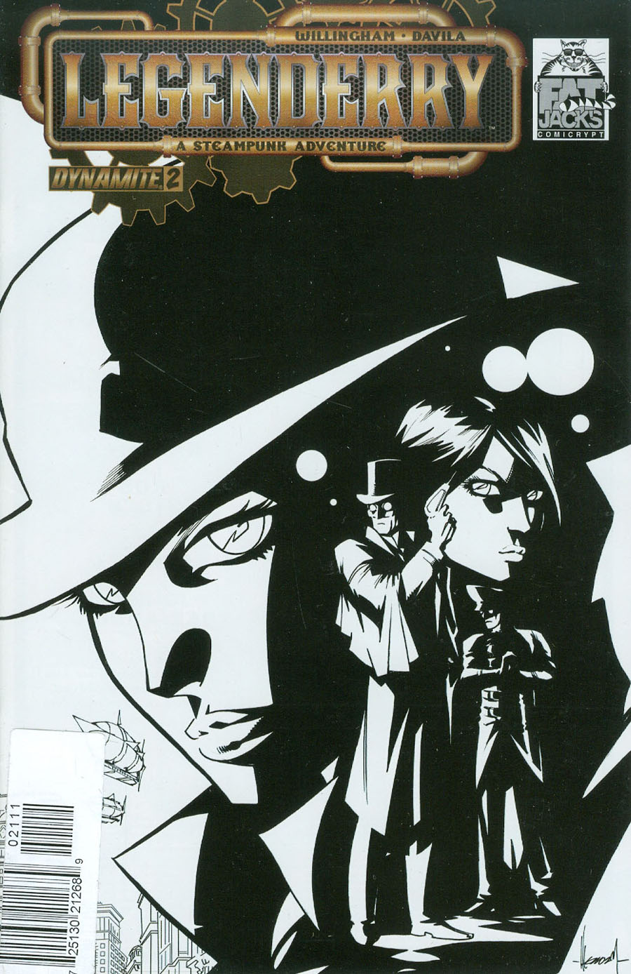 Legenderry A Steampunk Adventure #2 Cover G DF Fat Jacks Limited Edition Black & White Variant Cover