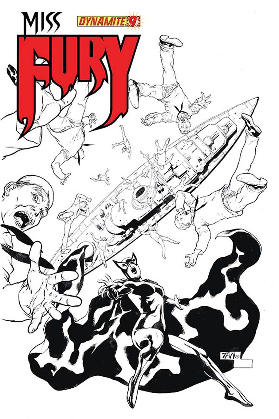 Miss Fury Vol 2 #9 Cover F Incentive Billy Tan Black & White Cover