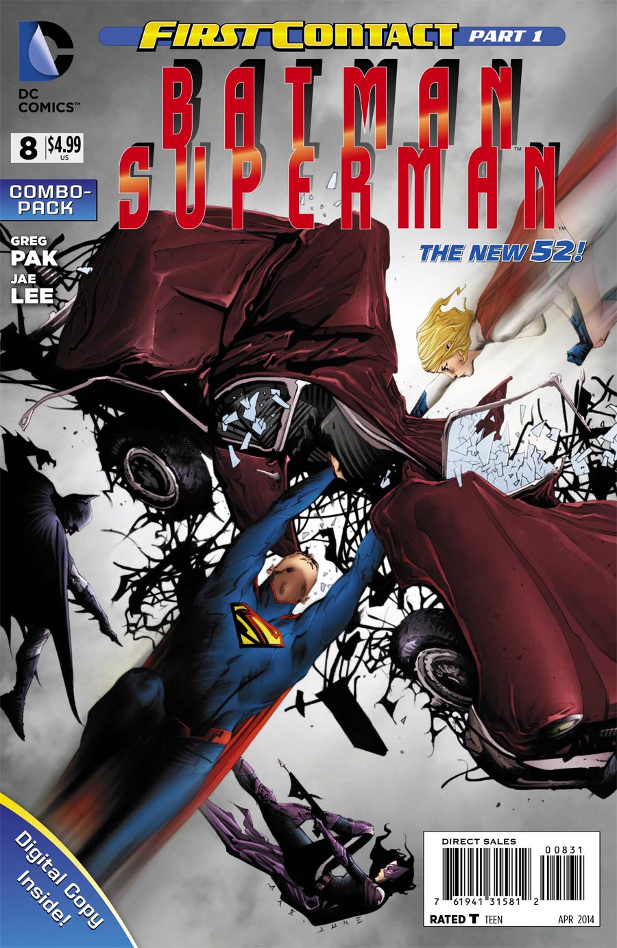 Batman Superman #8 Cover C Combo Pack Without Polybag (First Contact Part 1)