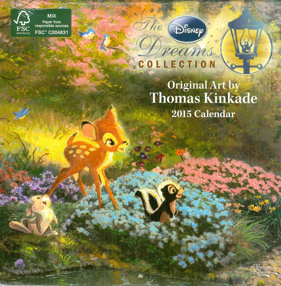 Disney Dreams Collection By Thomas Kinkade 2015 7x7-inch Mini Wall Calendar