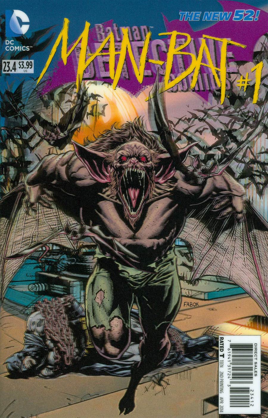 Detective Comics Vol 2 #23.4 Man-Bat Cover C 2nd Ptg 3D Motion Cover