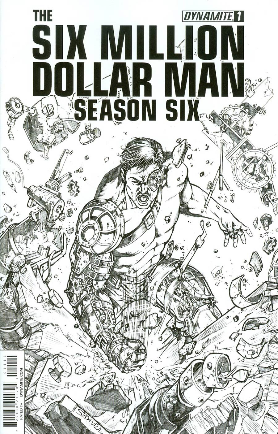 Six Million Dollar Man Season 6 #1 Cover F Incentive Sergio Davila Steampunk Black & White Variant Cover