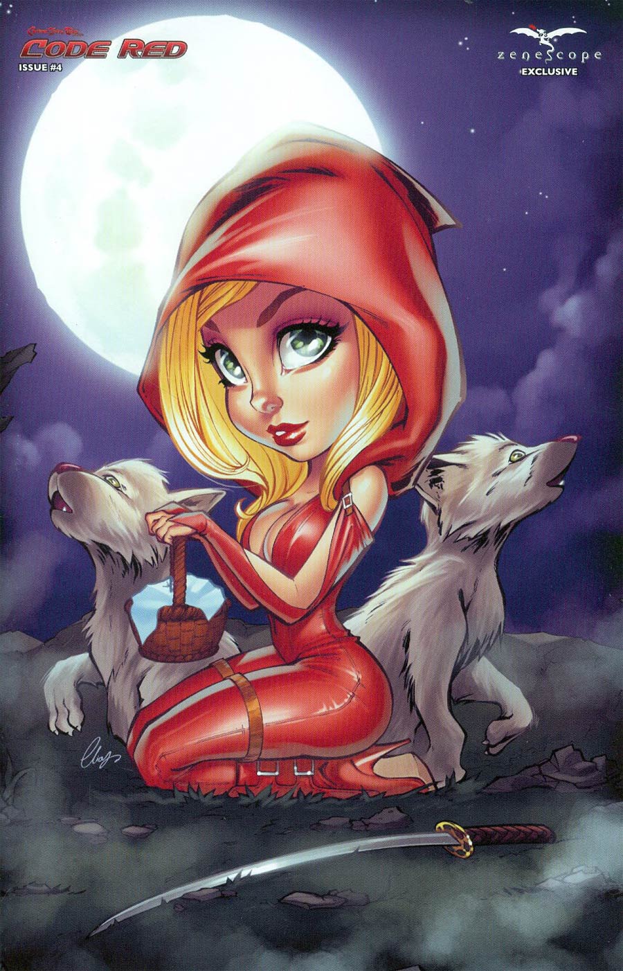 Grimm Fairy Tales Presents Code Red #4 Cover E Zenescope Exclusive Grimm Toons Elias Chatzoudis Variant Cover (Age Of Darkness Tie-In)