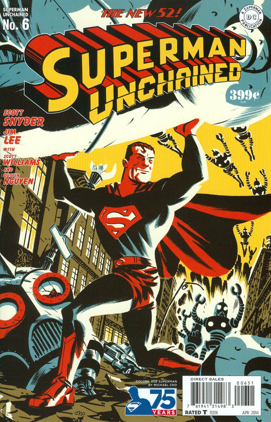 Superman Unchained #6 Cover G Incentive 75th Anniversary Golden Age Variant Cover By Michael Cho