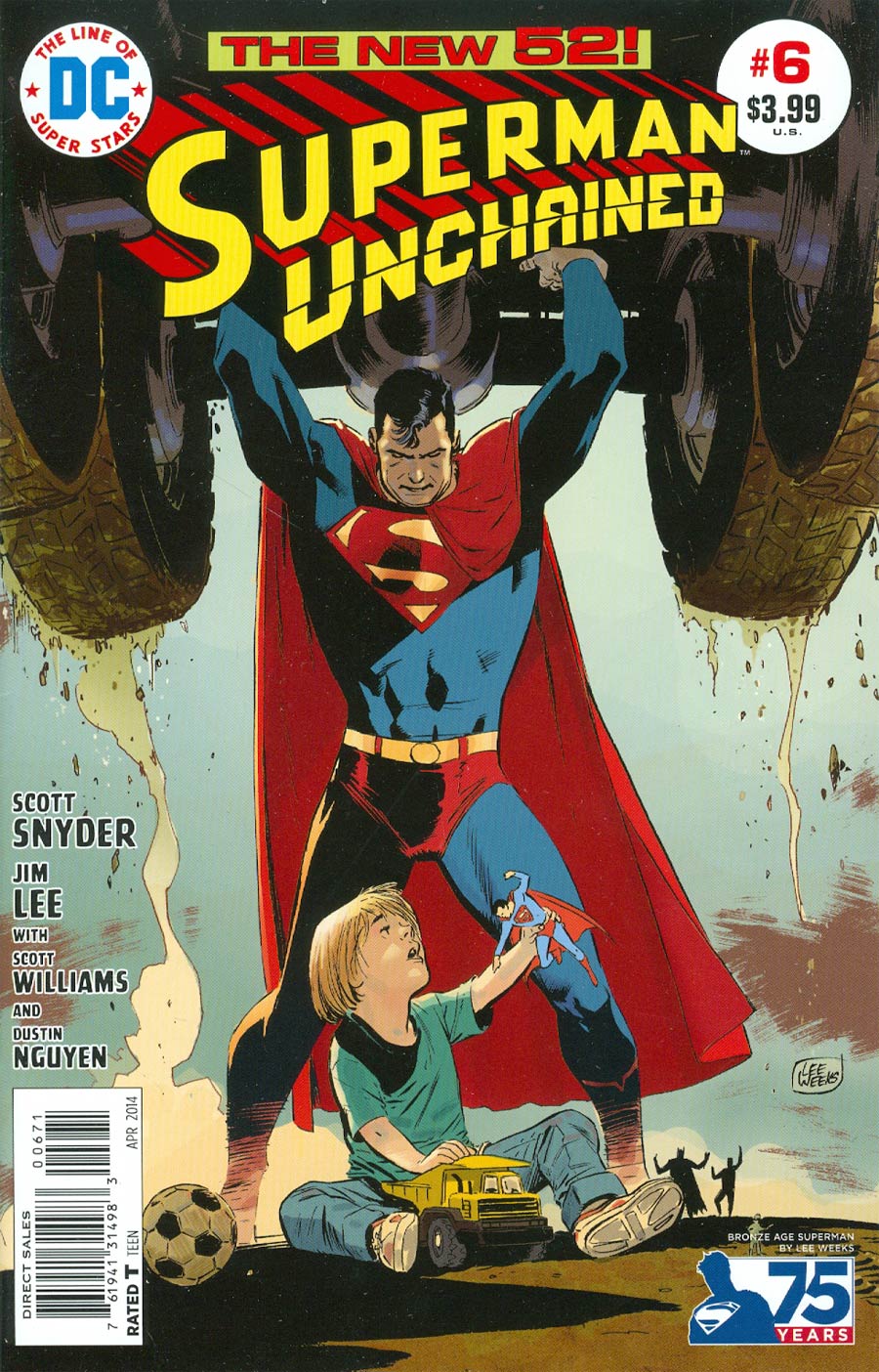 Superman Unchained #6 Cover I Incentive 75th Anniversary Bronze Age Variant Cover By Lee Weeks