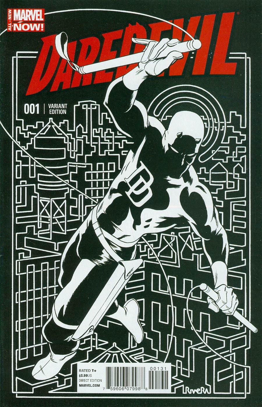 Daredevil Vol 4 #1 Cover D Incentive Paolo Rivera Variant Cover