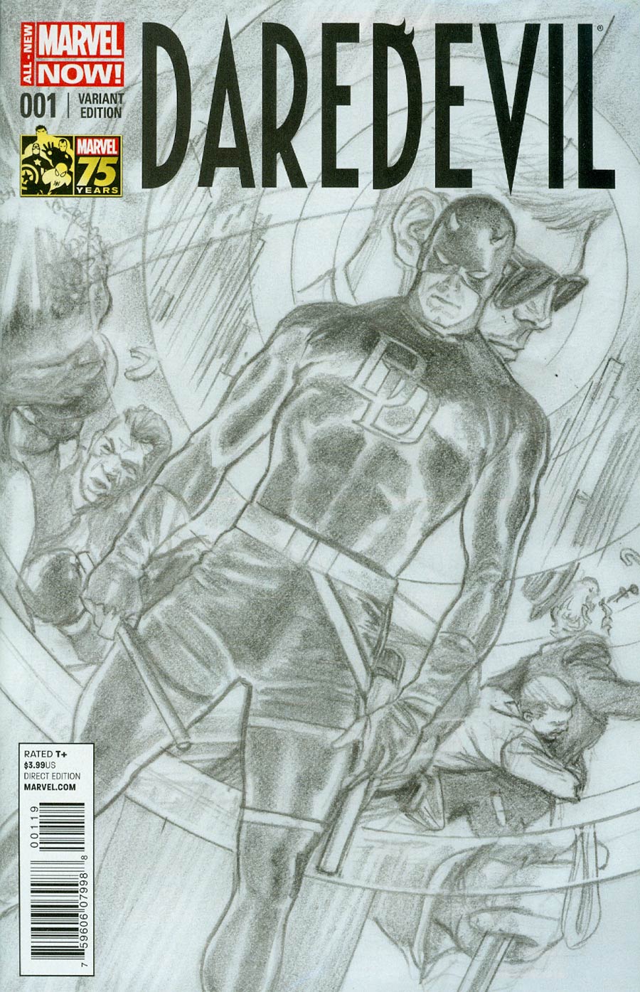 Daredevil Vol 4 #1 Cover F Incentive Alex Ross 75th Anniversary Sketch Variant Cover