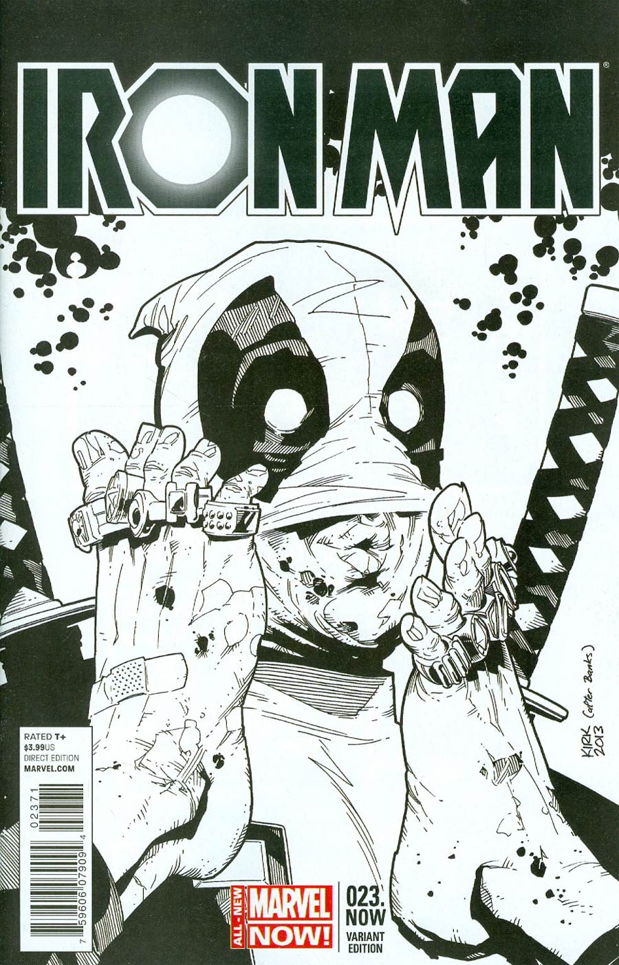 Iron Man Vol 5 #23.NOW Cover E Incentive Leonard Kirk Deadpool Party Sketch Variant Cover