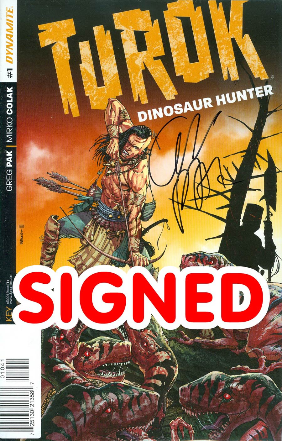 Turok Dinosaur Hunter Vol 2 #1 Cover J Incentive Signed By Greg Pak
