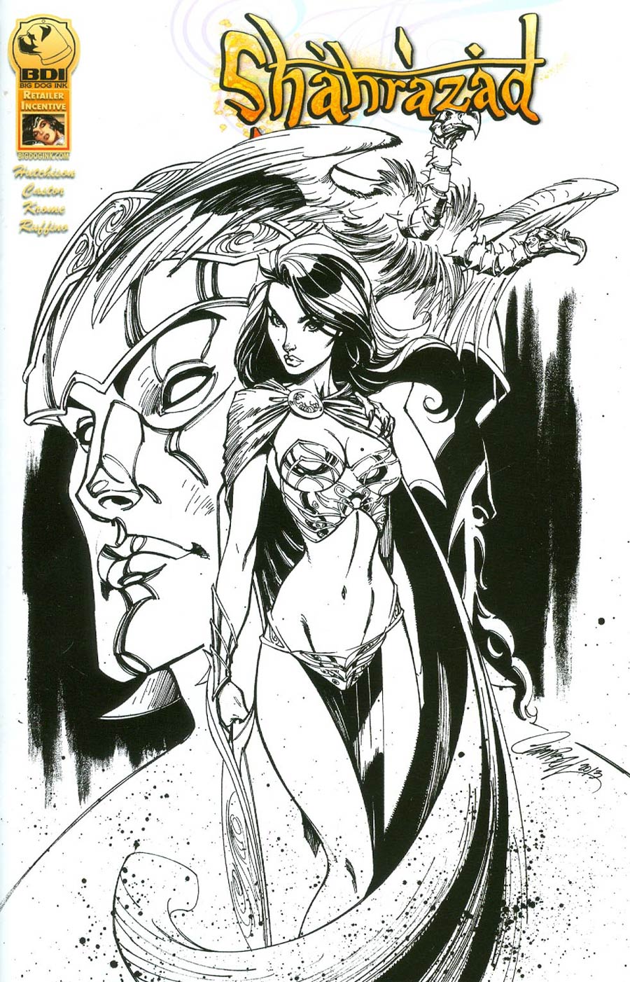 Shahrazad #4 Cover C Incentive J Scott Campbell Black & White Cover