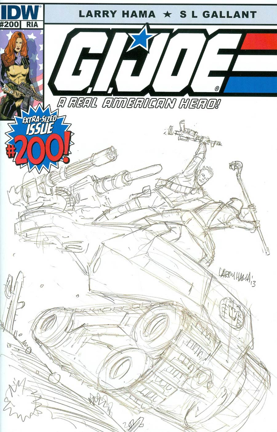 GI Joe A Real American Hero #200 Cover D Incentive Larry Hama Sketch Variant Cover