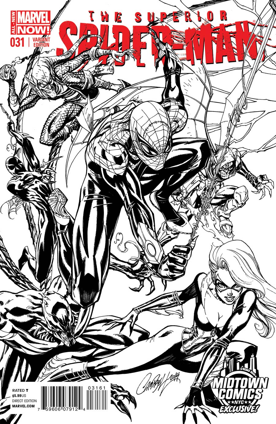 Superior Spider-Man #31 Cover C Midtown Exclusive J Scott Campbell Connecting Sketch Variant Cover (1 of 3)