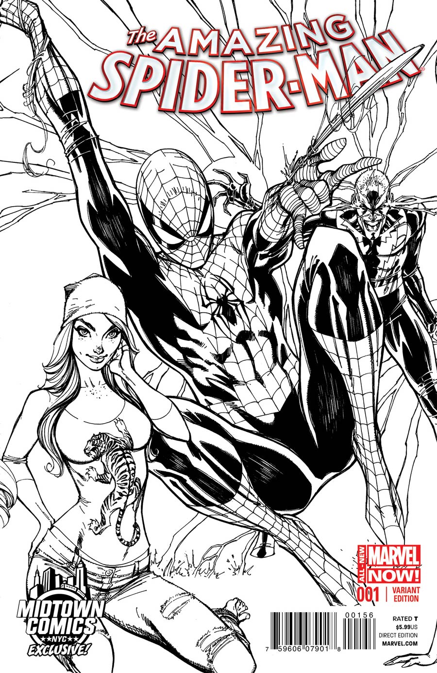 Amazing Spider-Man Vol 3 #1 Cover C Midtown Exclusive J Scott Campbell Connecting Sketch Variant Cover (2 of 3)