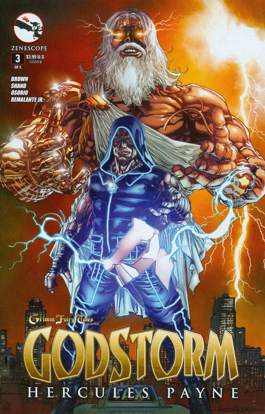 Grimm Fairy Tales Presents Godstorm Hercules Payne #3 Cover B Harvey Tolibao