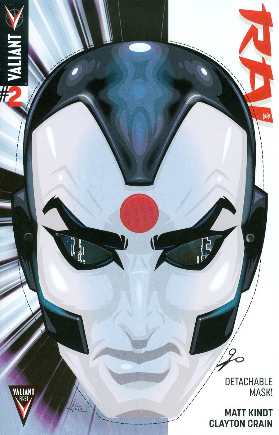 Rai Vol 2 #2 Cover G Variant Rian Hughes Mask Cover Recalled Edition