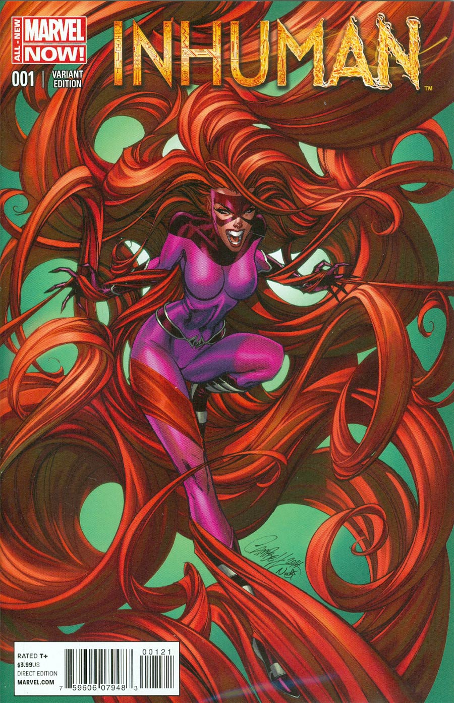 Inhuman #1 Cover E Incentive J Scott Campbell Variant Cover