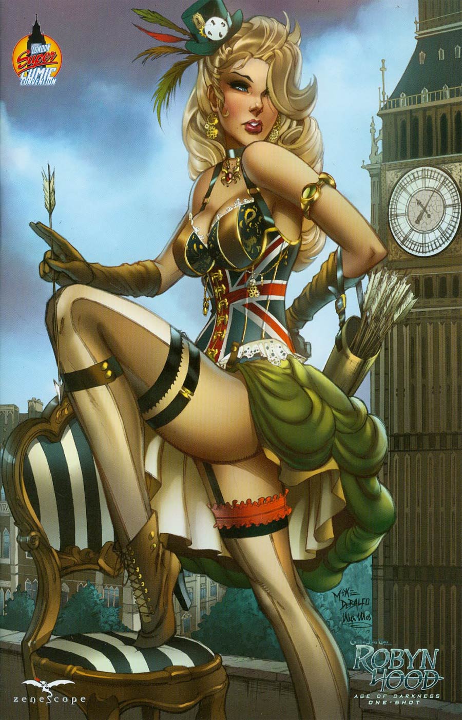 Grimm Fairy Tales Presents Robyn Hood Age Of Darkness Cover E London Super Con Exclusive Mike DeBalfo Corset Variant Cover (Age Of Darkness Tie-In)