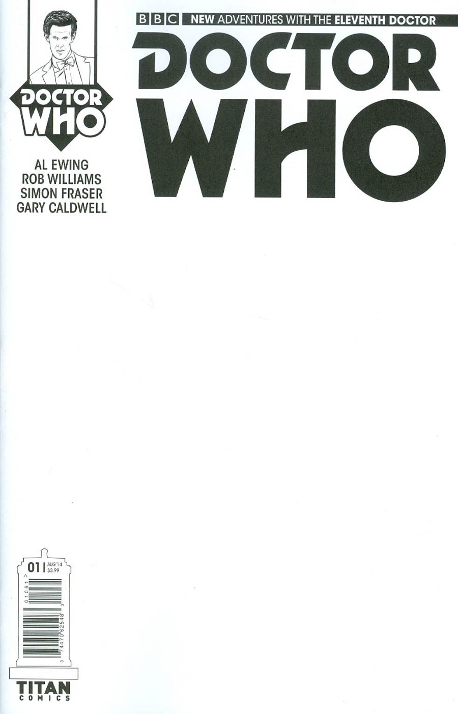 Doctor Who 10th Doctor #1 Cover D Variant Blank Cover