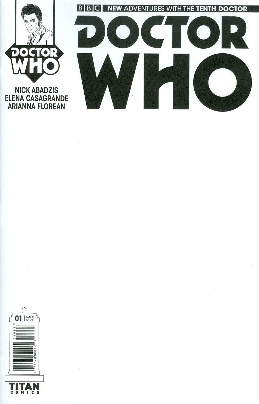 Doctor Who 11th Doctor #1 Cover D Variant Blank Cover