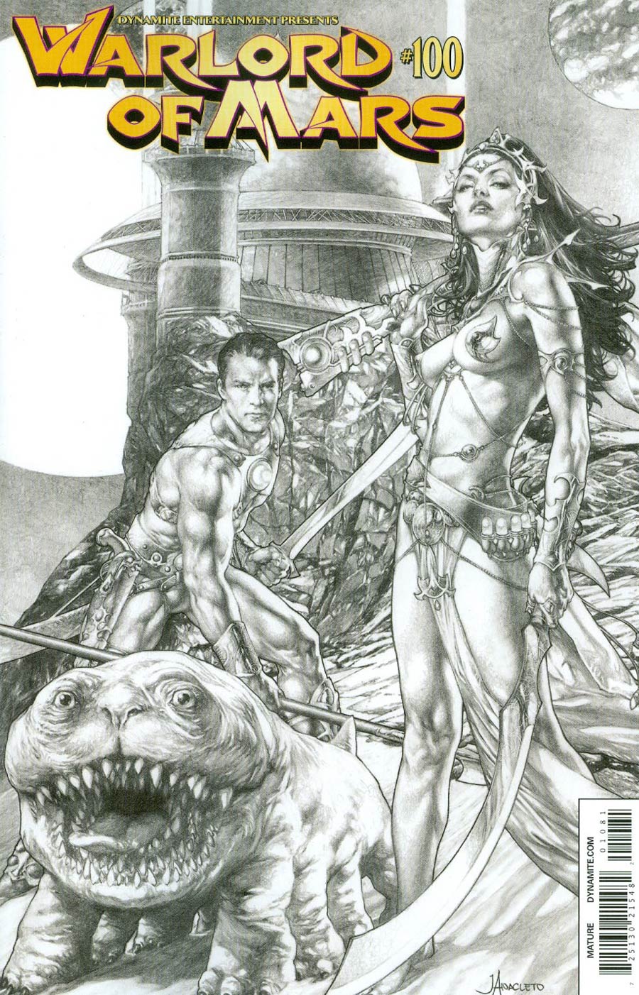 Warlord Of Mars #100 Cover H Variant Jay Anacleto Black & White Cover