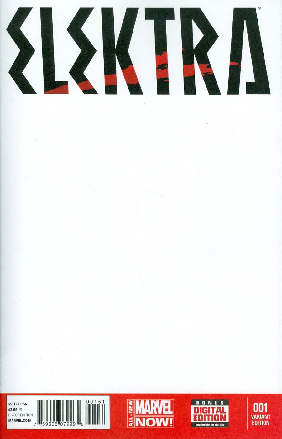 Elektra Vol 3 #1 Cover B Variant Blank Cover